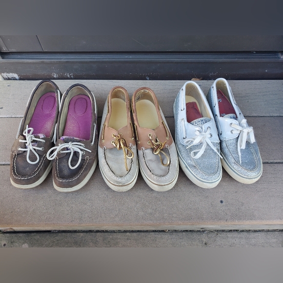 Set Of 3 Pairs Sperry Boat Shoes - Picture 1 of 16